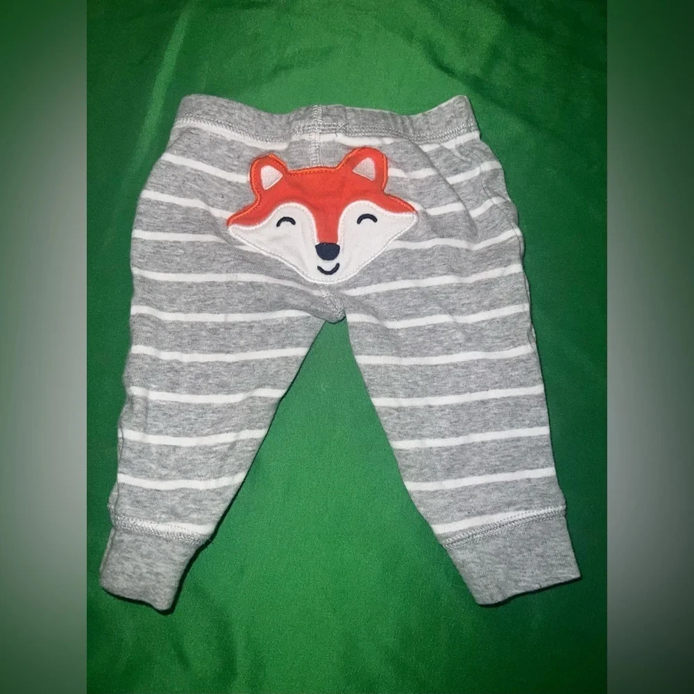 Carter's Gray and White Striped Baby Pants